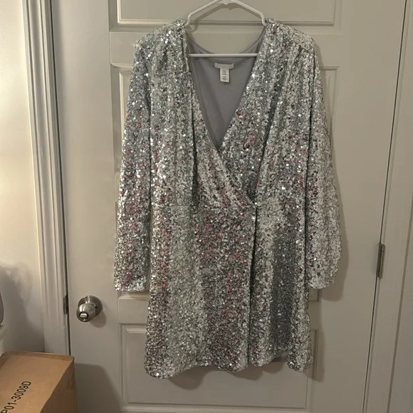 H&M Silver Sequin Dress - Picture 3 of 15